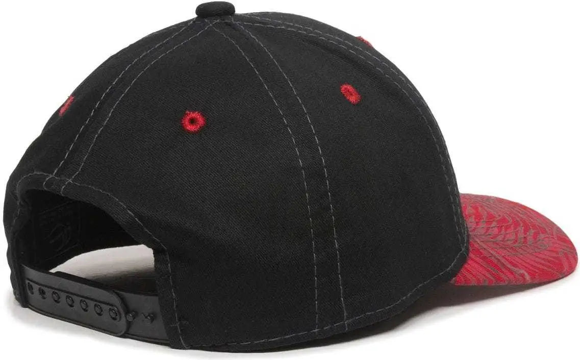 OC Sports FLR-100 Adjustable Cap - Black Red Tropical - Black Red / 6 7/8’’ - 7 1/2’’
