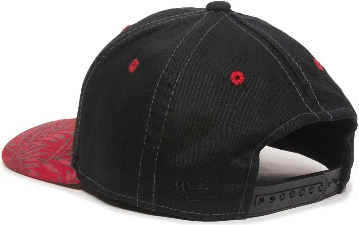 OC Sports FLR-100 Adjustable Cap - Black Red Tropical - Black Red / 6 7/8’’ - 7 1/2’’