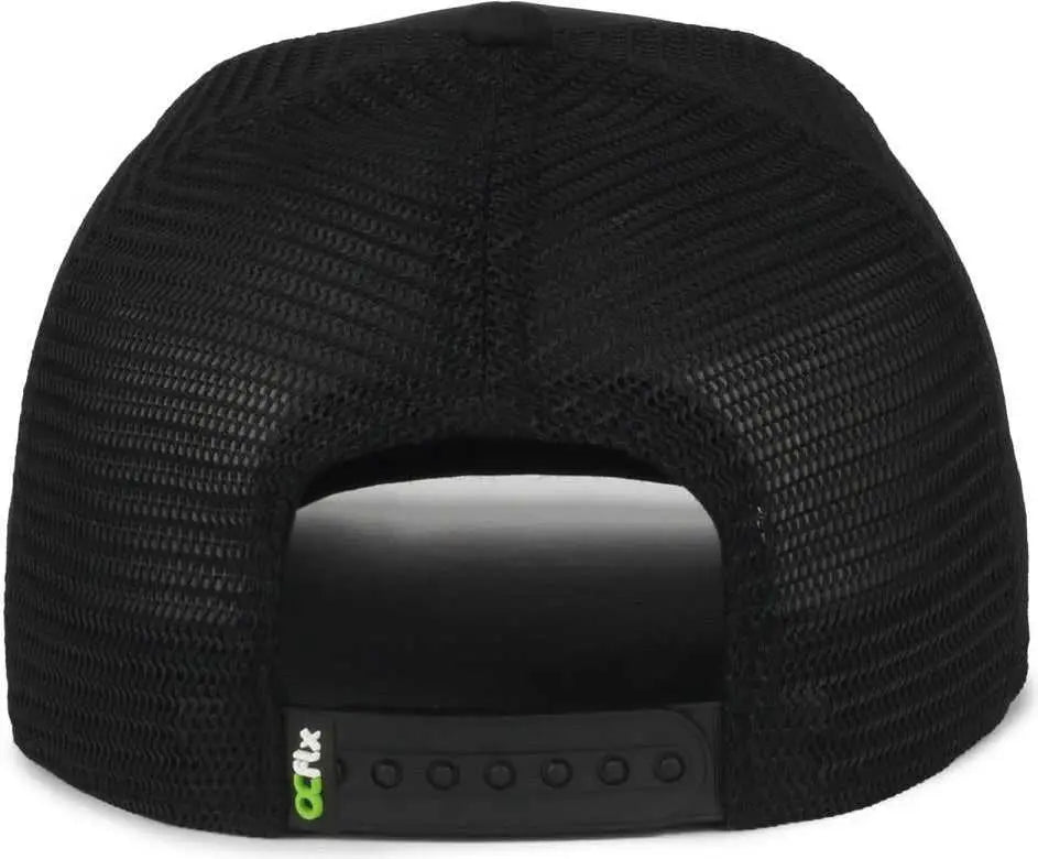 OC Sports FLX672M-E ProFlex Adjustable Sweatband Cap - E Black Black - Black / OSFM