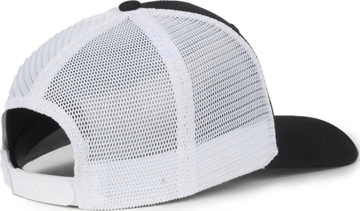 OC Sports FLX672M-E ProFlex Adjustable Sweatband Cap - E Black White - White / OSFM
