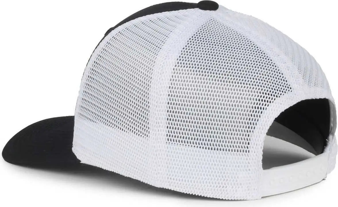 OC Sports FLX672M-E ProFlex Adjustable Sweatband Cap - E Black White - White / OSFM
