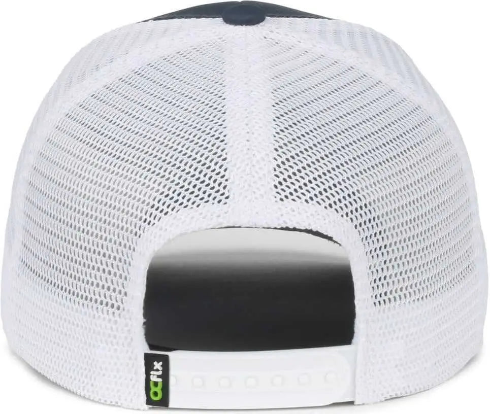 OC Sports FLX672M-E ProFlex Adjustable Sweatband Cap - E Navy White - White / OSFM