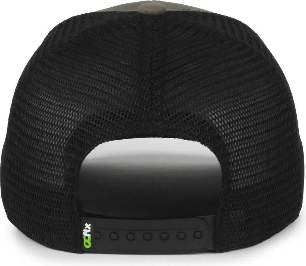 OC Sports FLX672M-E ProFlex Adjustable Sweatband Cap - E Olive Black - Black / OSFM