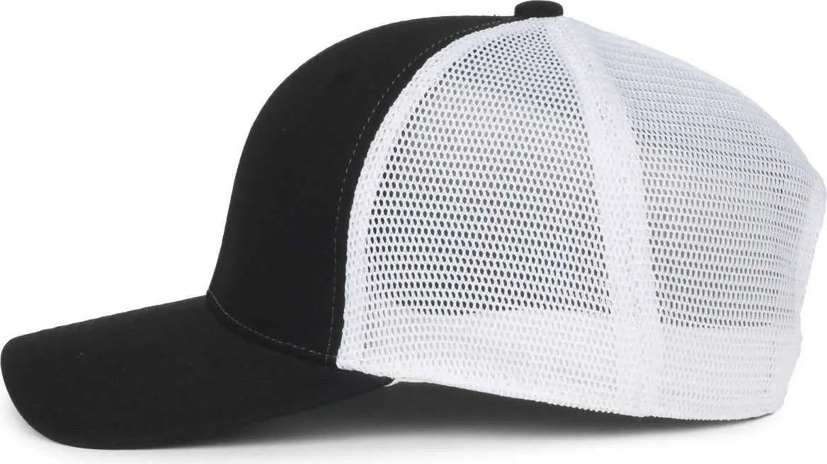 OC Sports FLX672M OCflx Adjustable Sweatband Cap - Black White - White / OSFM
