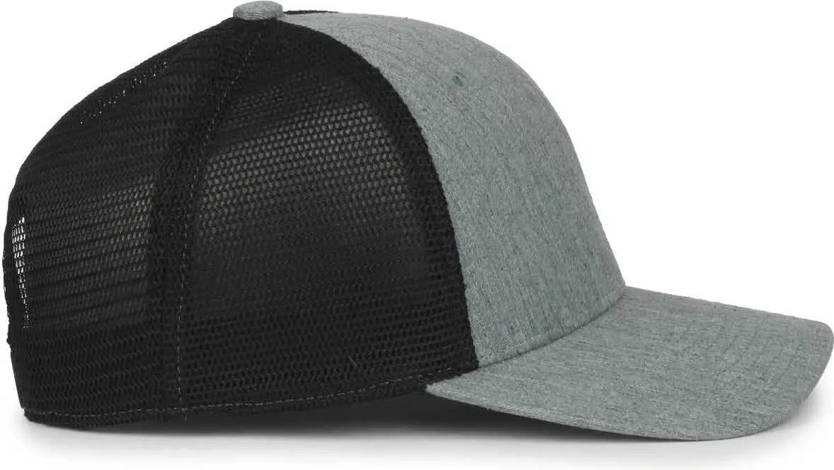 OC Sports FLX672M OCflx Adjustable Sweatband Cap - Heathered Gray Black - Black / OSFM
