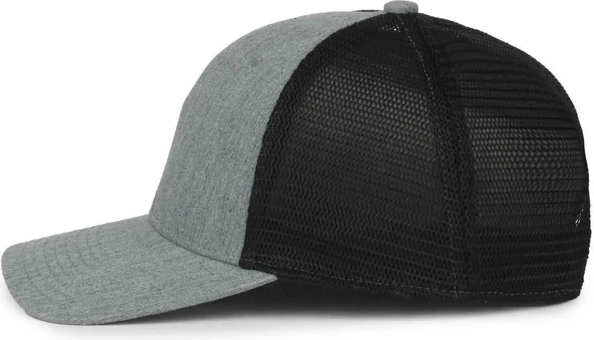 OC Sports FLX672M OCflx Adjustable Sweatband Cap - Heathered Gray Black - Black / OSFM