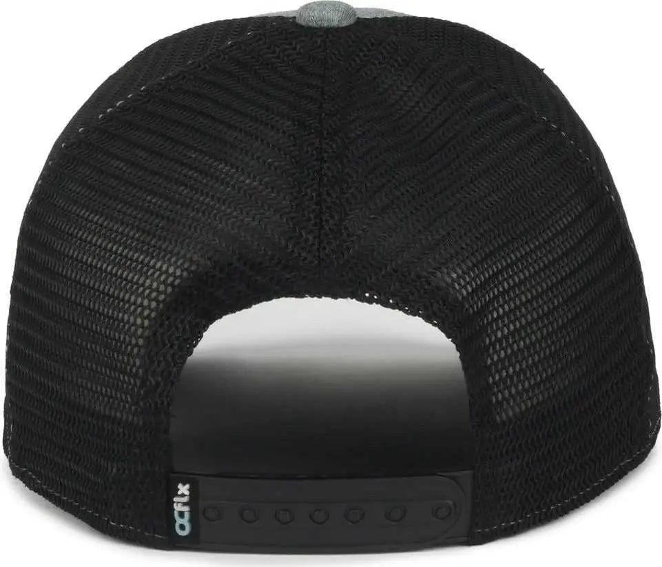 OC Sports FLX672M OCflx Adjustable Sweatband Cap - Heathered Gray Black - Black / OSFM