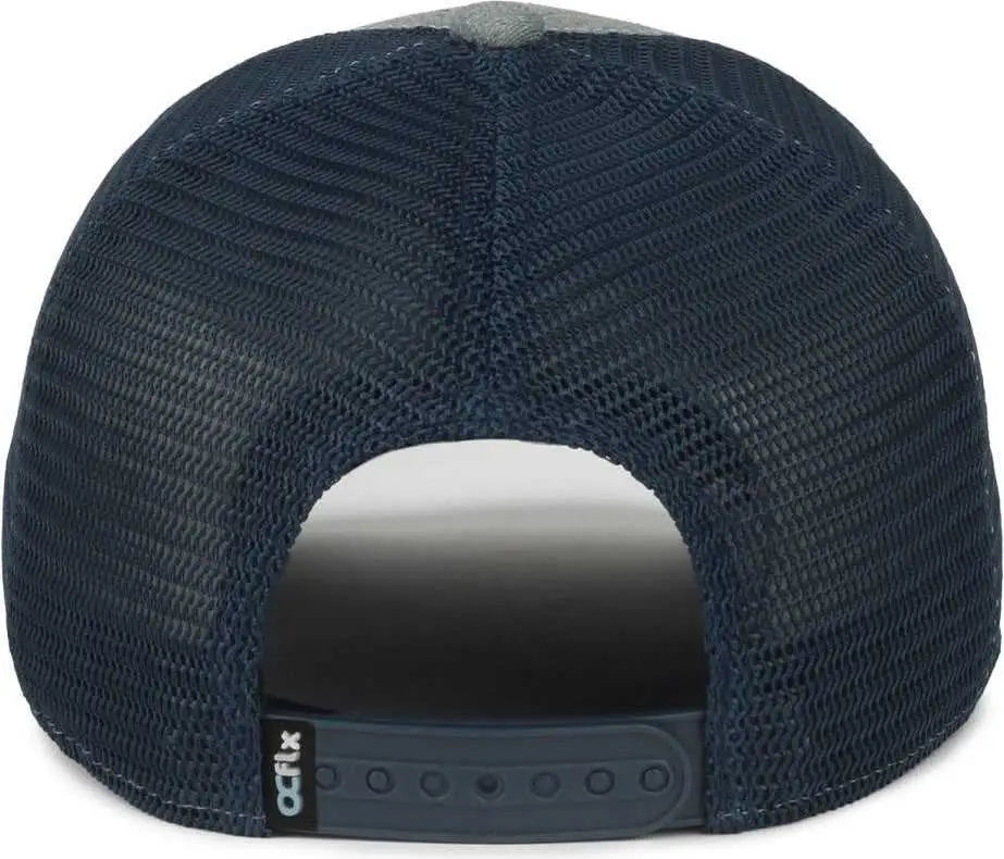 OC Sports FLX672M OCflx Adjustable Sweatband Cap - Heathered Gray Navy - Navy / OSFM