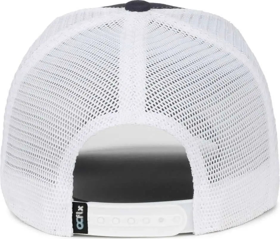 OC Sports FLX672M OCflx Adjustable Sweatband Cap - Navy White - White / OSFM