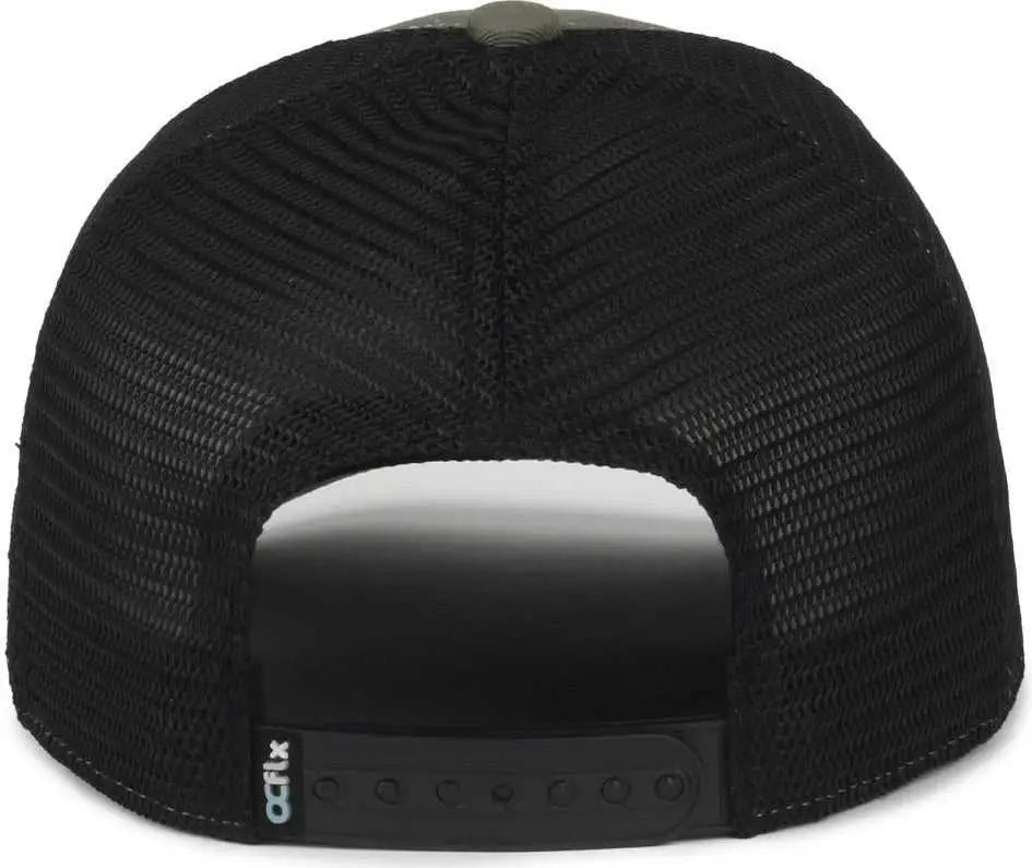 OC Sports FLX672M OCflx Adjustable Sweatband Cap - Olive Black - Black / OSFM