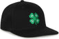 OC Sports FOUR019 4-H Youth Development Cap - Black - Black / 6 7/8’’ - 7 1/2’’