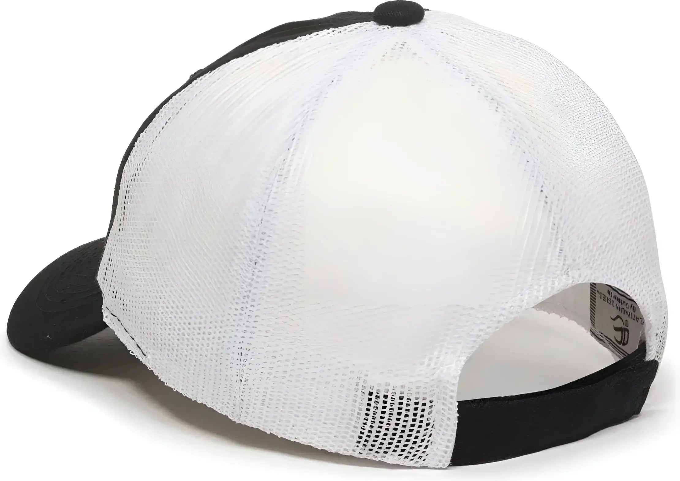 OC Sports FWT-130 Garment Wash Mesh Back Baseball Cap - Black White