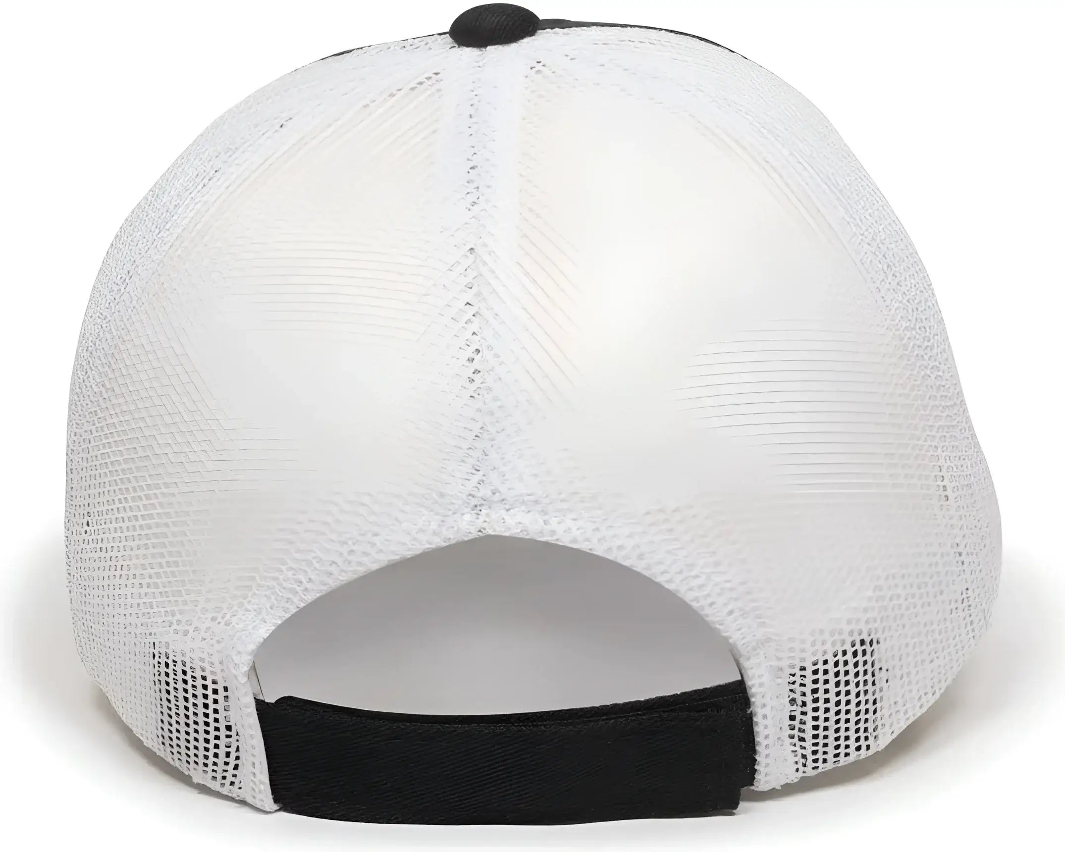 OC Sports FWT-130 Garment Wash Mesh Back Baseball Cap - Black White