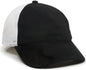 OC Sports FWT-130 Garment Wash Mesh Back Baseball Cap - Black White - Black White / 6 3/8’’ - 7’’