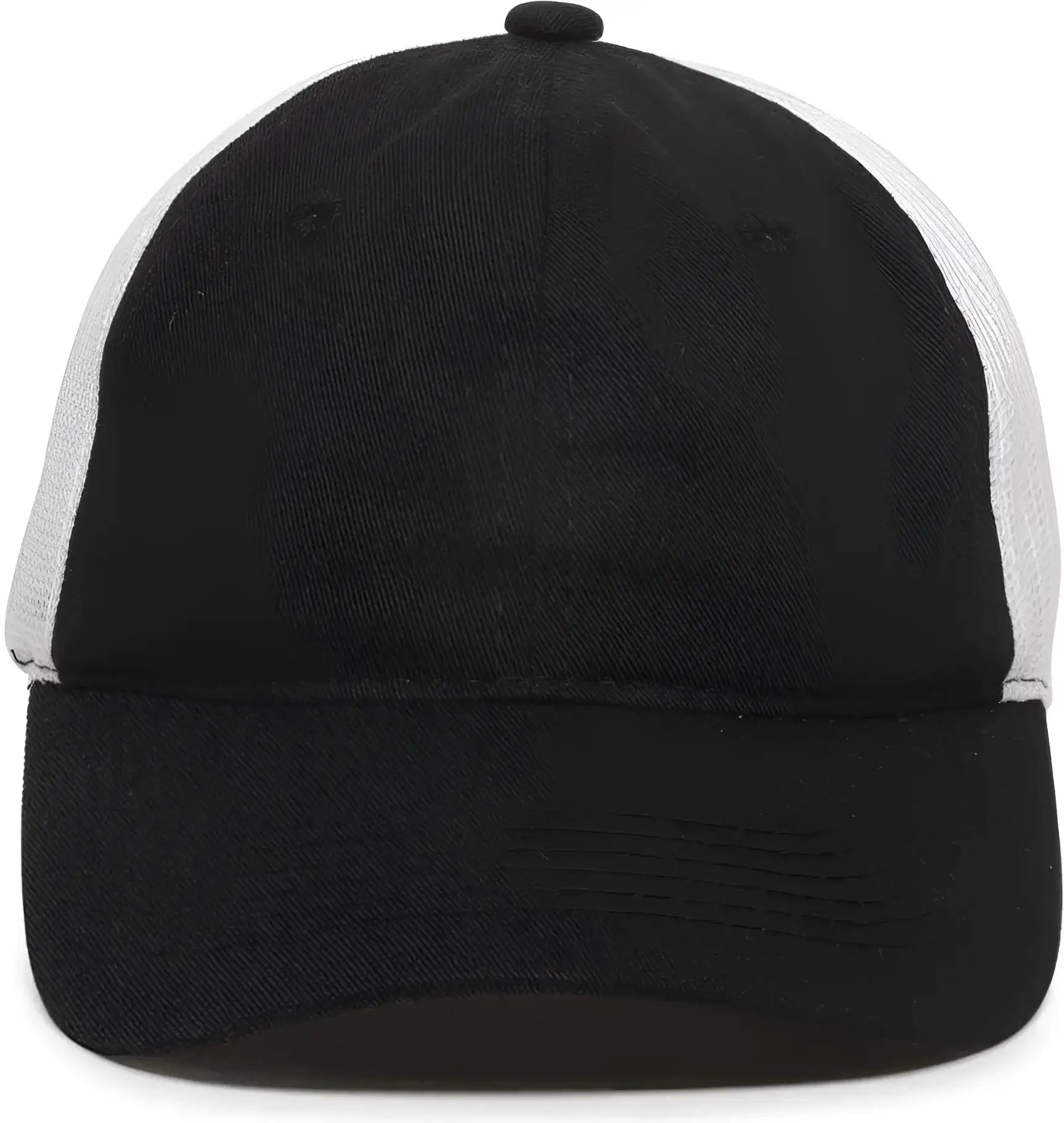 OC Sports FWT-130 Garment Wash Mesh Back Baseball Cap - Black White