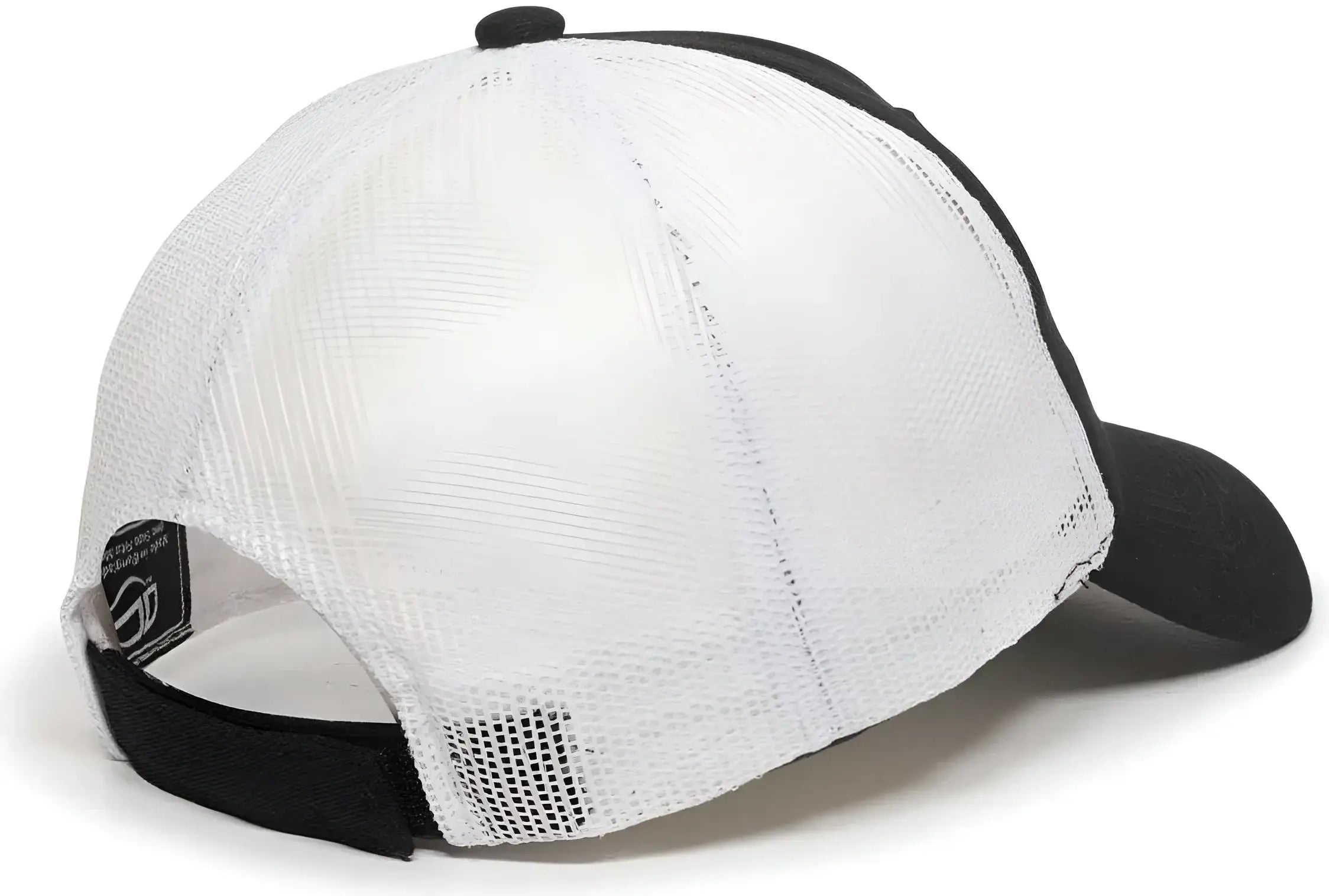 OC Sports FWT-130 Garment Wash Mesh Back Baseball Cap - Black White