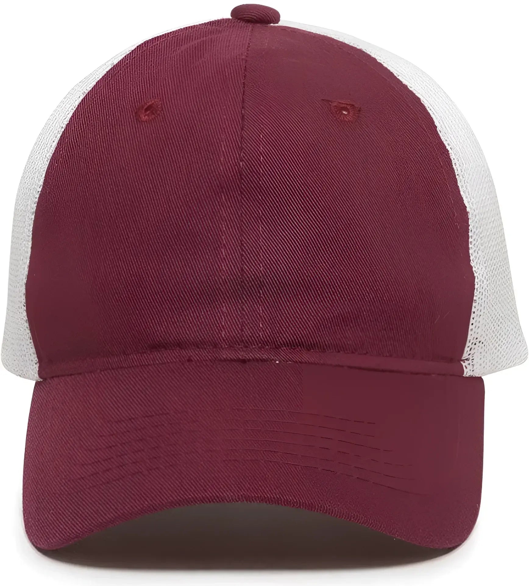 OC Sports FWT-130 Garment Wash Mesh Back Baseball Cap - Burgundy White