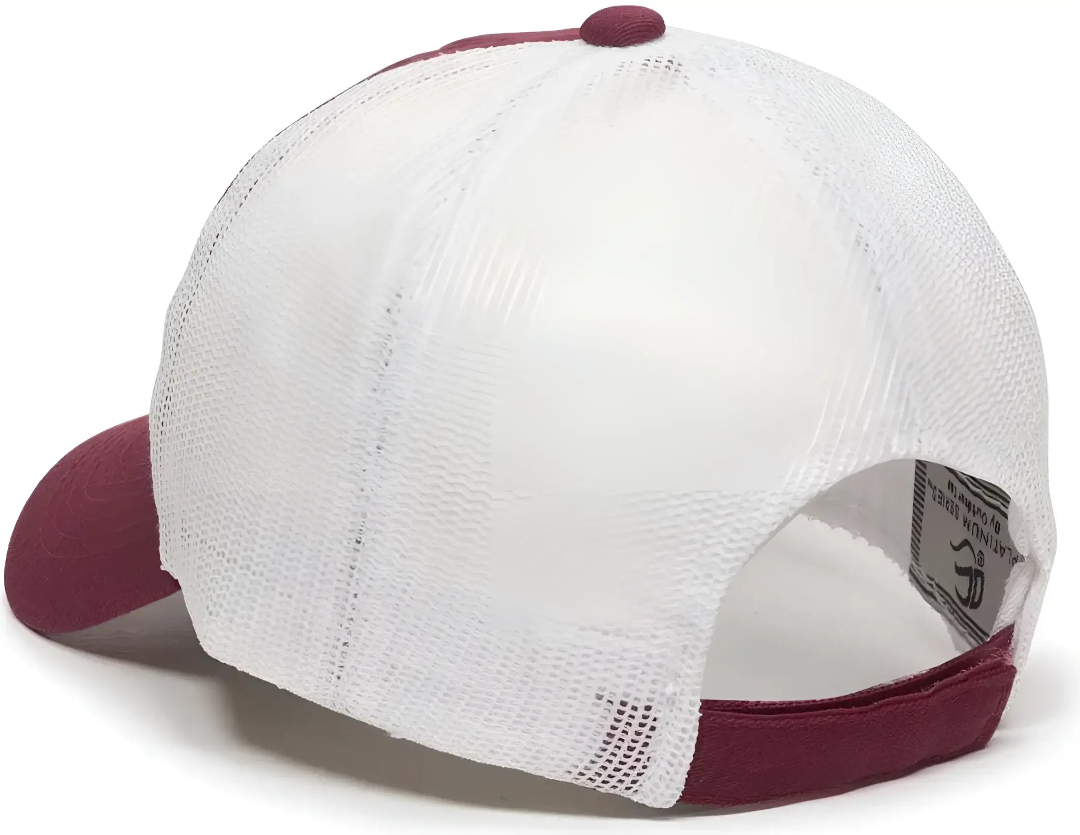 OC Sports FWT-130 Garment Wash Mesh Back Baseball Cap - Burgundy White
