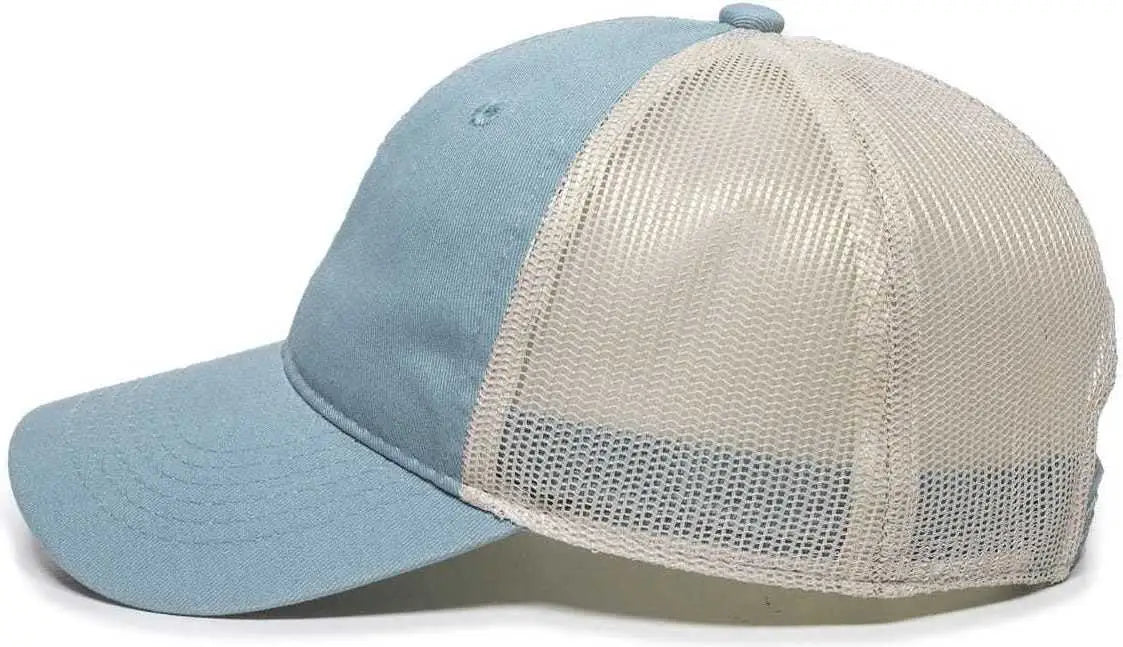 OC Sports FWT-130 Garment Wash Mesh Back Baseball Cap - Light Sage Putty - Olive Light Gray / 6 7/8’’ - 7 1/2’’