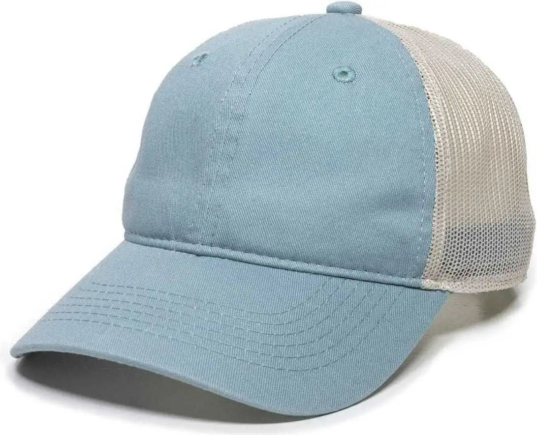 OC Sports FWT-130 Garment Wash Mesh Back Baseball Cap - Light Sage Putty - Olive Light Gray / 6 7/8’’ - 7 1/2’’