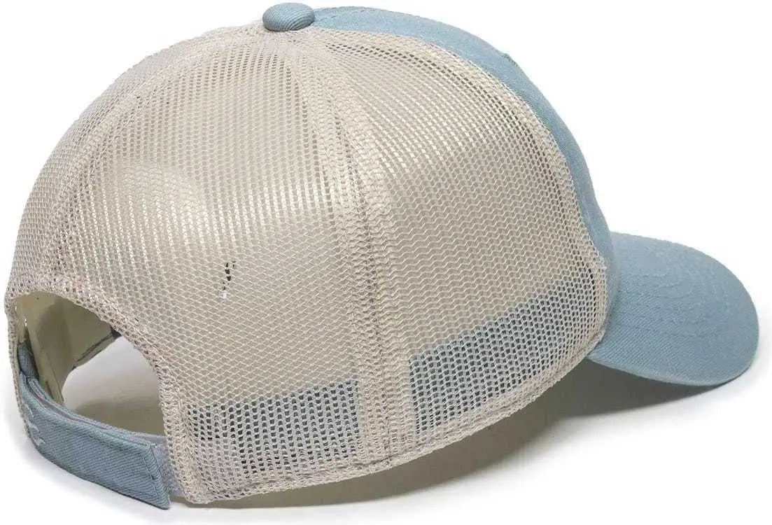 OC Sports FWT-130 Garment Wash Mesh Back Baseball Cap - Light Sage Putty - Olive Light Gray / 6 7/8’’ - 7 1/2’’