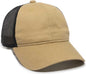 OC Sports FWT-130 Garment Wash Mesh Back Baseball Cap - Old Gold Black - Gold Black / 6 7/8’’ - 7 1/2’’