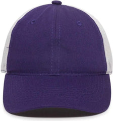 OC Sports FWT-130 Garment Wash Mesh Back Baseball Cap - Purple White