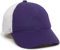 OC Sports FWT-130 Garment Wash Mesh Back Baseball Cap - Purple White - Purple White / 6 3/8’’ - 7’’