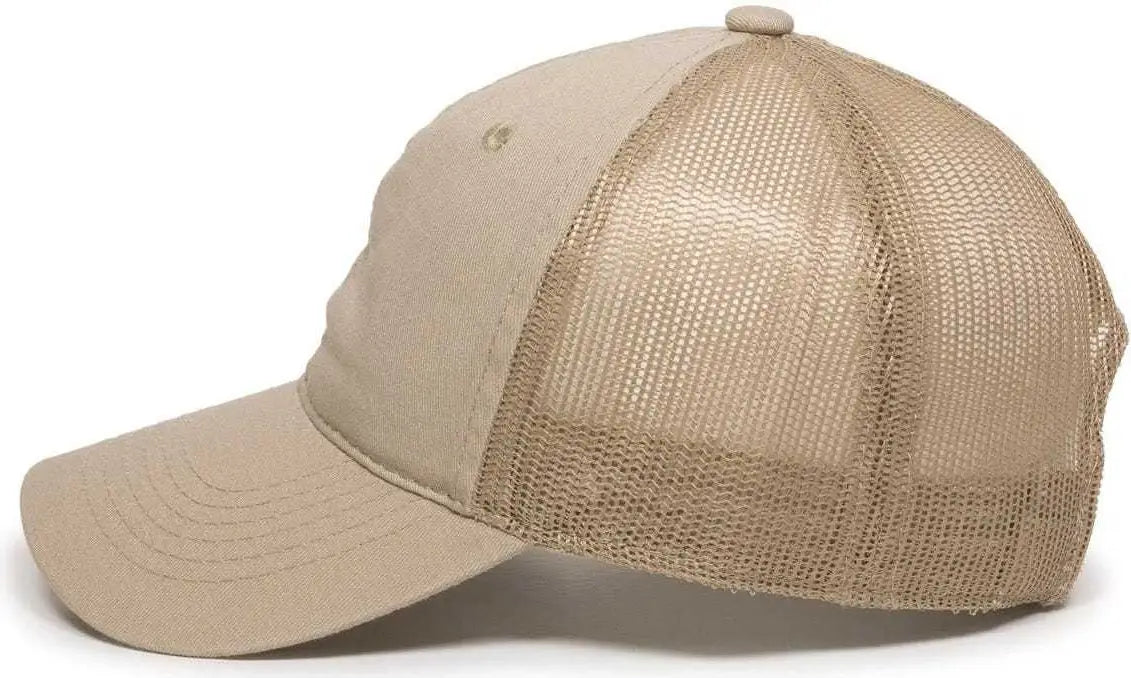 OC Sports FWT-130 Garment Wash Mesh Back Baseball Cap - Tan - Tan / 6 7/8’’ - 7 1/2’’