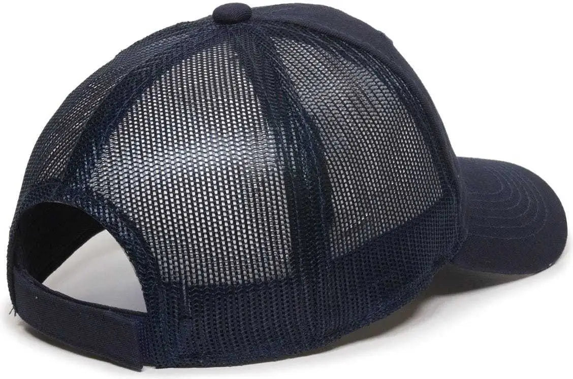 OC Sports FWT-130 Garment Wash Mesh Back Baseball Cap - True Navy - Navy / 6 7/8’’ - 7 1/2’’