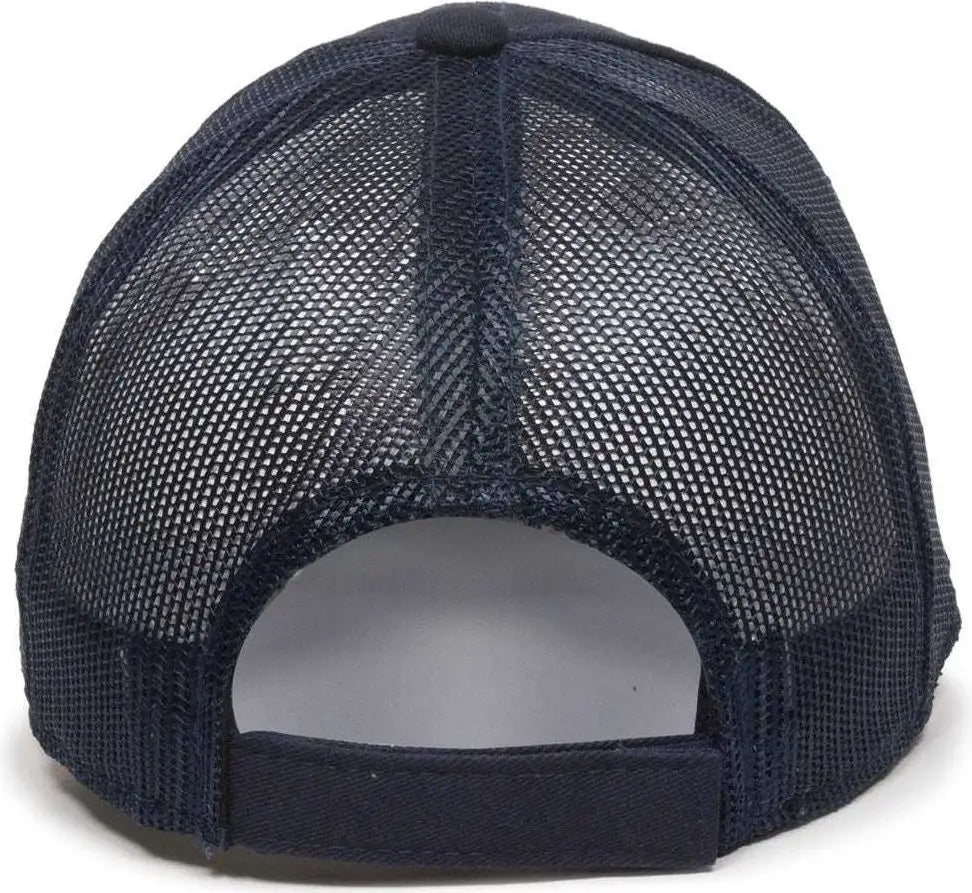 OC Sports FWT-130 Garment Wash Mesh Back Baseball Cap - True Navy - Navy / 6 7/8’’ - 7 1/2’’