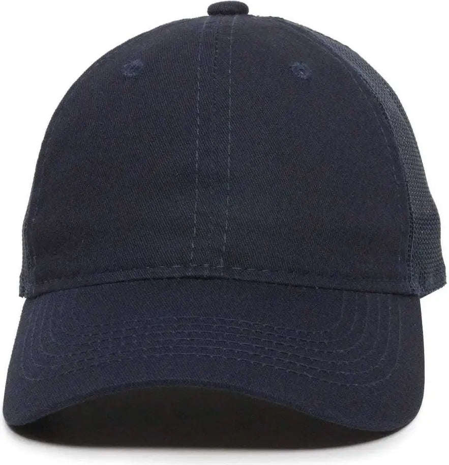 OC Sports FWT-130 Garment Wash Mesh Back Baseball Cap - True Navy - Navy / 6 7/8’’ - 7 1/2’’
