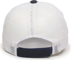 OC Sports FWT-130 Garment Wash Mesh Back Baseball Cap - True Navy White