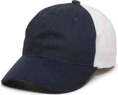 OC Sports FWT-130 Garment Wash Mesh Back Baseball Cap - True Navy White