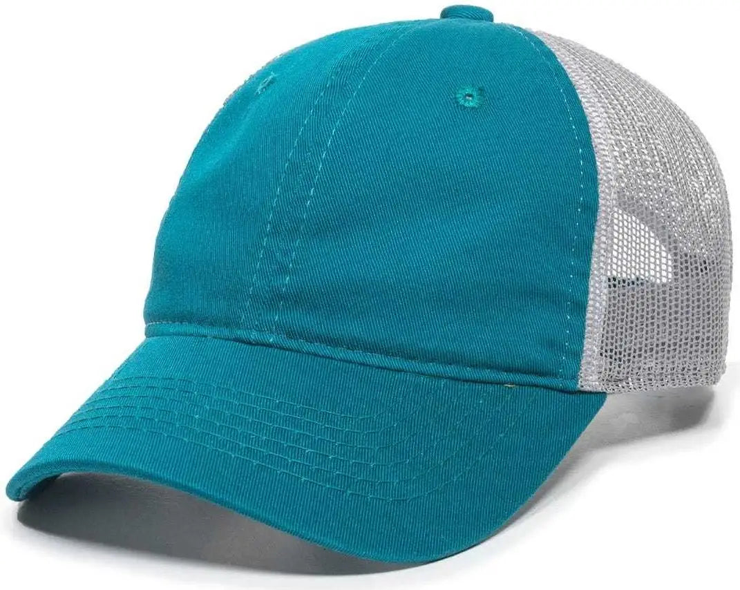 OC Sports FWT-130L Adjustable Mesh Back Cap - Aqua Light Grey - Aqua Light Gray / 6 7/8’’ - 7 1/2’’