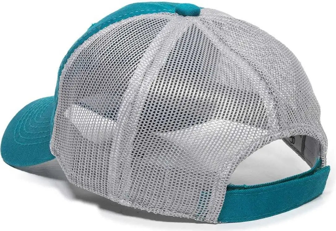 OC Sports FWT-130L Adjustable Mesh Back Cap - Aqua Light Grey - Aqua Light Gray / 6 7/8’’ - 7 1/2’’