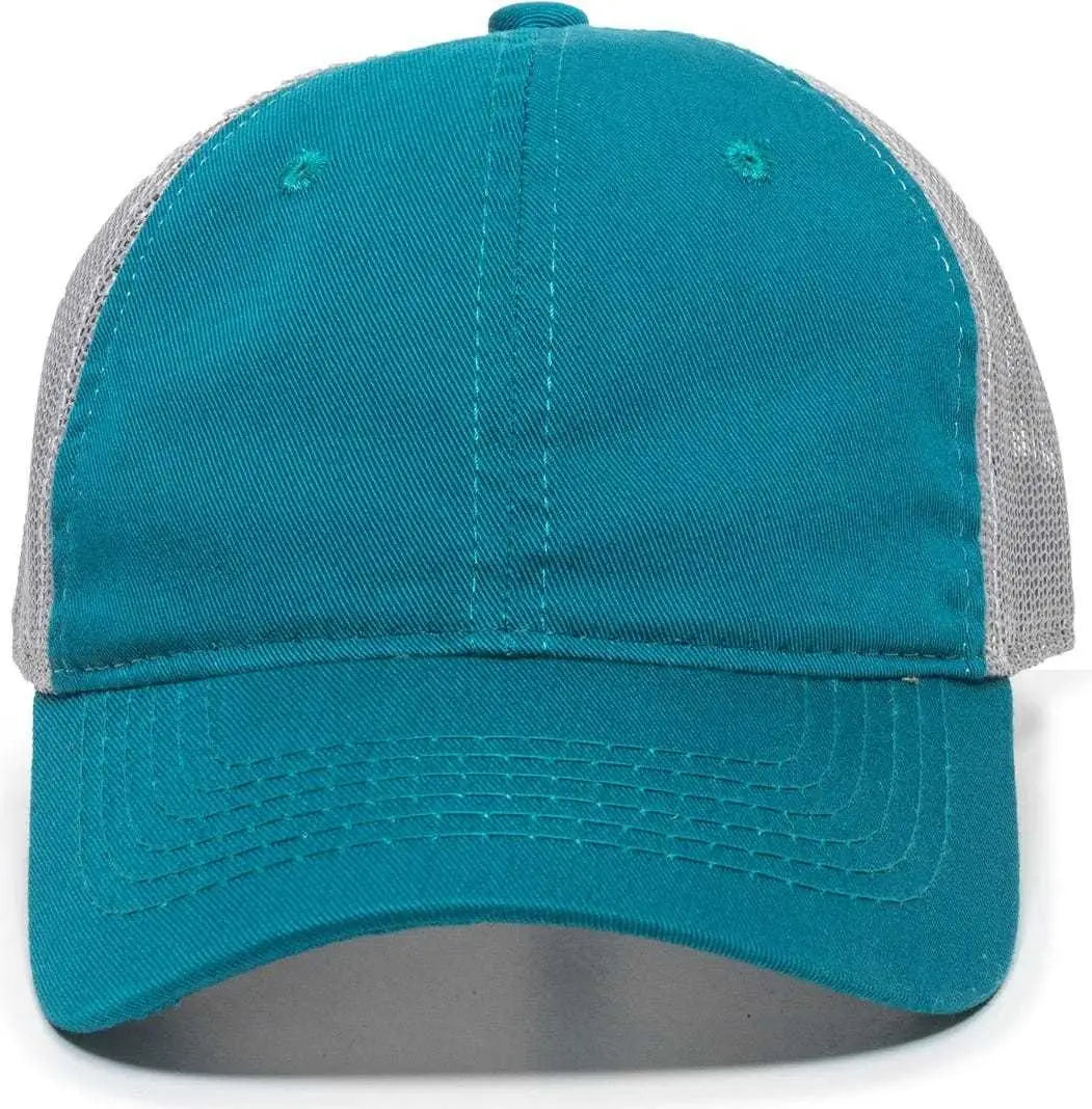 OC Sports FWT-130L Adjustable Mesh Back Cap - Aqua Light Grey - Aqua Light Gray / 6 7/8’’ - 7 1/2’’