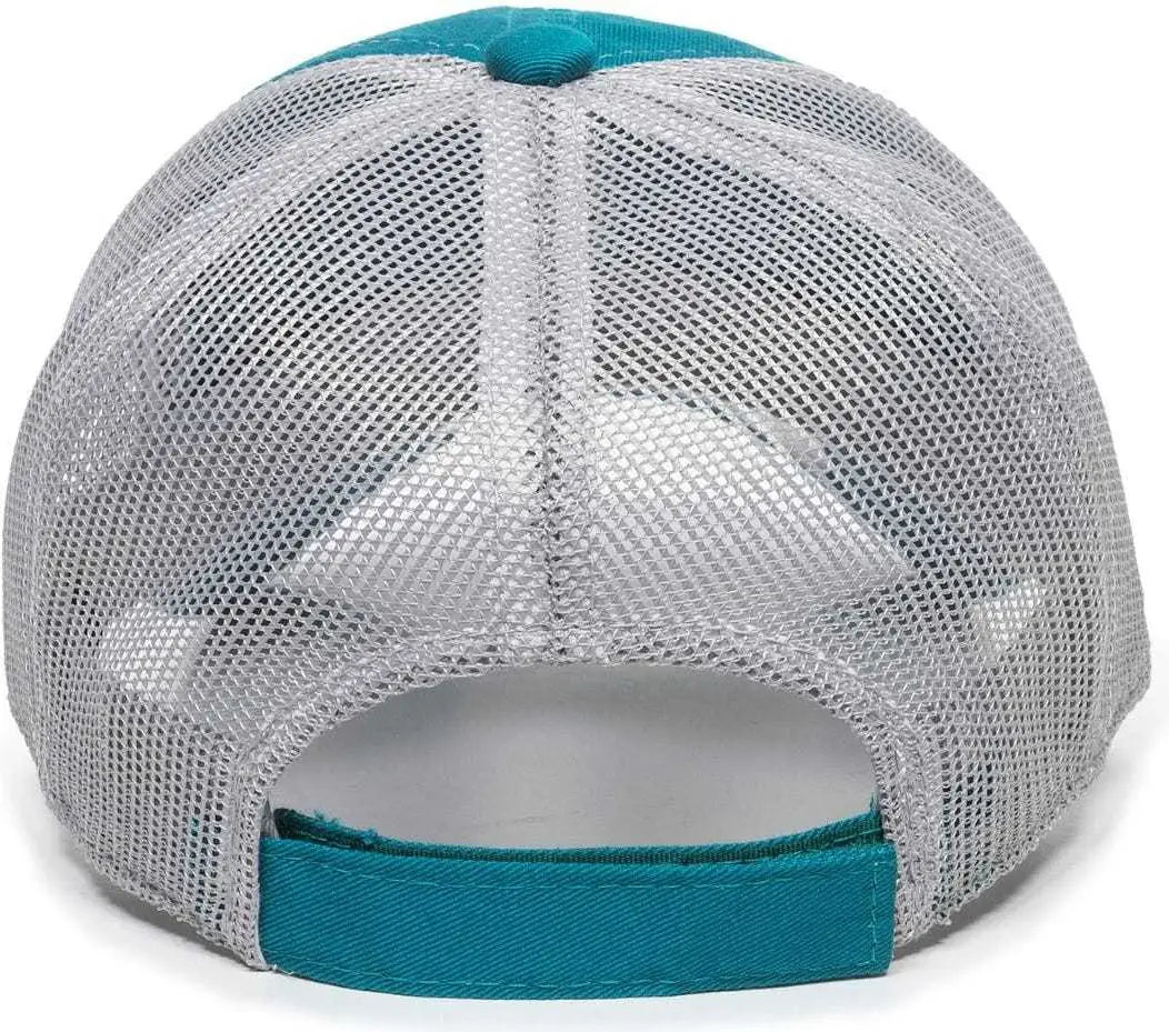 OC Sports FWT-130L Adjustable Mesh Back Cap - Aqua Light Grey - Aqua Light Gray / 6 7/8’’ - 7 1/2’’