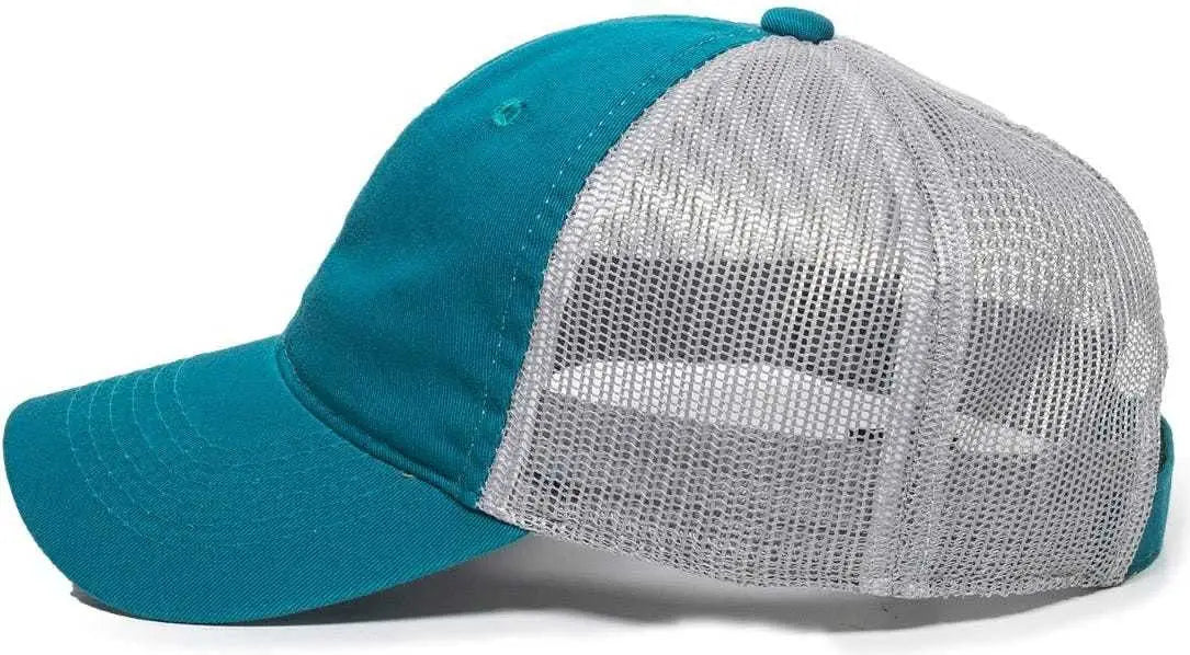 OC Sports FWT-130L Adjustable Mesh Back Cap - Aqua Light Grey - Aqua Light Gray / 6 7/8’’ - 7 1/2’’
