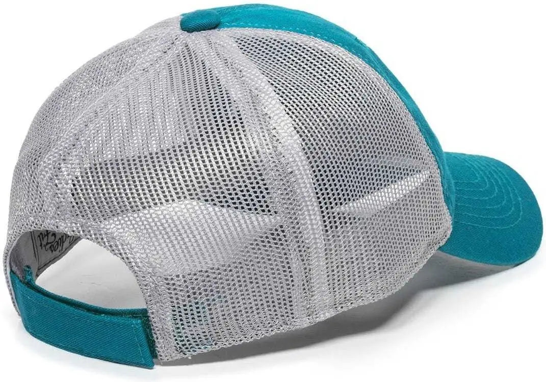 OC Sports FWT-130L Adjustable Mesh Back Cap - Aqua Light Grey - Aqua Light Gray / 6 7/8’’ - 7 1/2’’