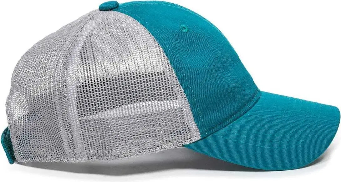 OC Sports FWT-130L Adjustable Mesh Back Cap - Aqua Light Grey - Aqua Light Gray / 6 7/8’’ - 7 1/2’’