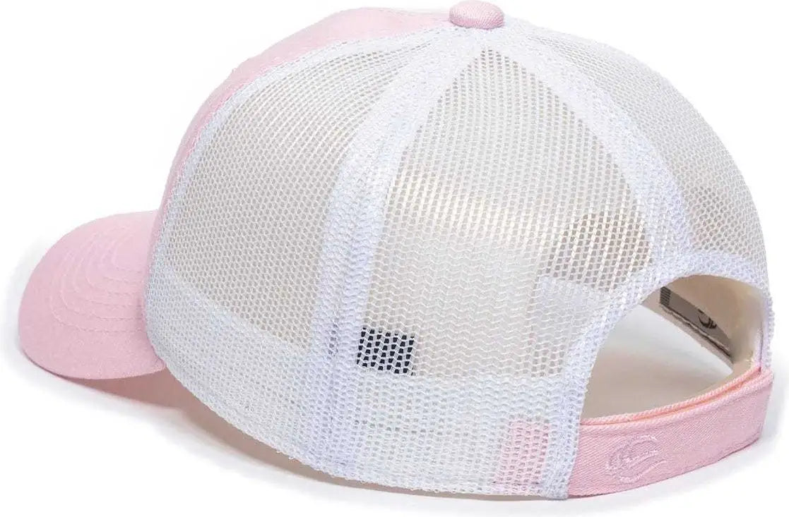 OC Sports FWT-130L Adjustable Mesh Back Cap - Pink White - Pink White / 6 7/8’’ - 7 1/2’’