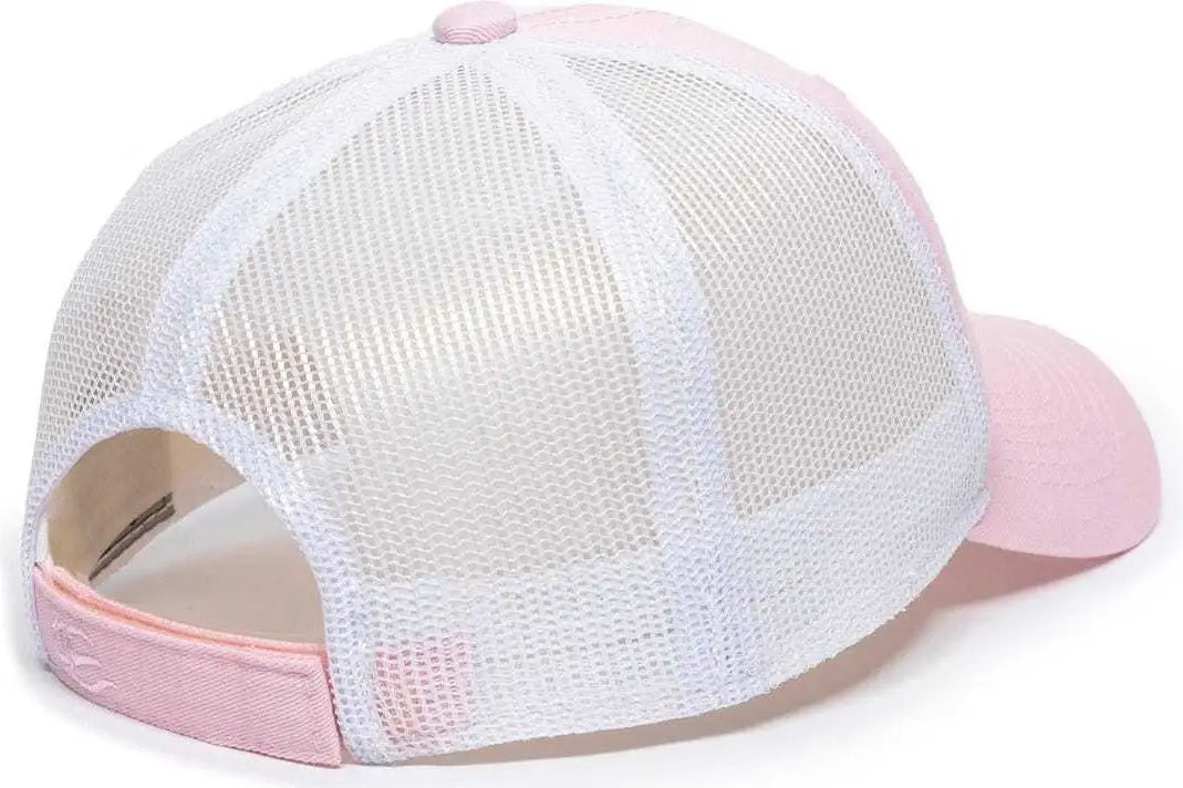 OC Sports FWT-130L Adjustable Mesh Back Cap - Pink White - Pink White / 6 7/8’’ - 7 1/2’’