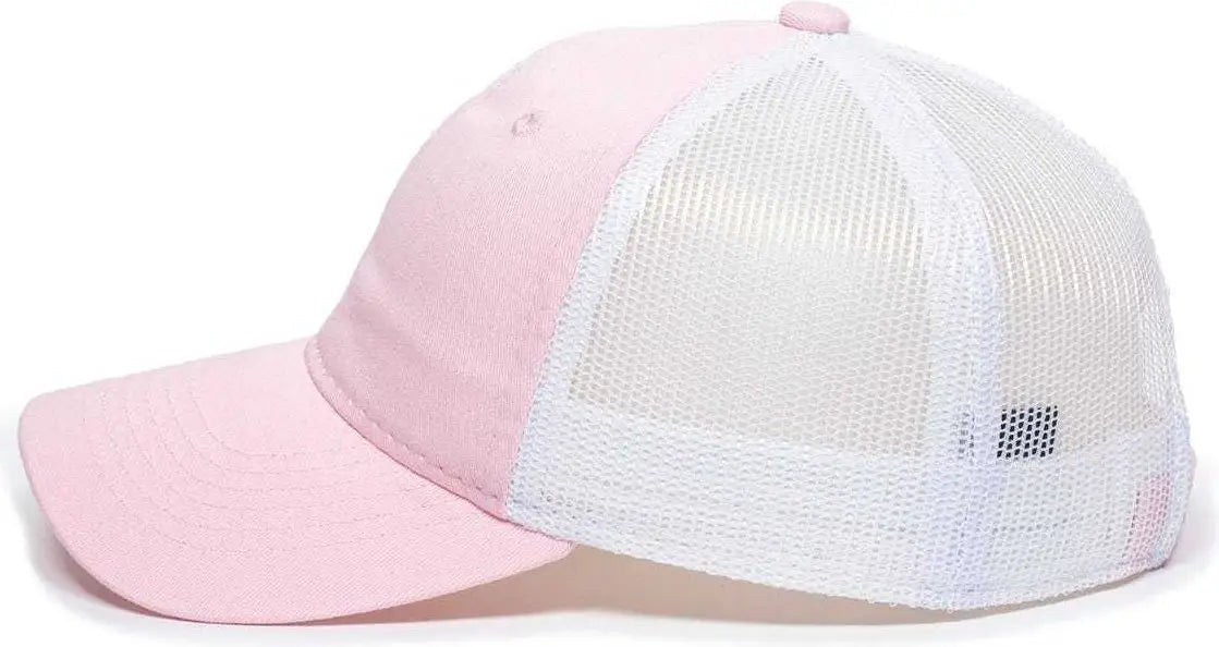 OC Sports FWT-130L Adjustable Mesh Back Cap - Pink White - Pink White / 6 7/8’’ - 7 1/2’’