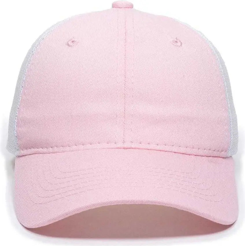 OC Sports FWT-130L Adjustable Mesh Back Cap - Pink White - Pink White / 6 7/8’’ - 7 1/2’’