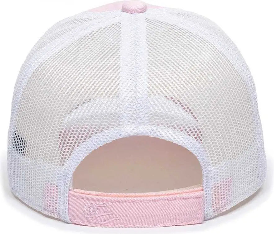 OC Sports FWT-130L Adjustable Mesh Back Cap - Pink White - Pink White / 6 7/8’’ - 7 1/2’’