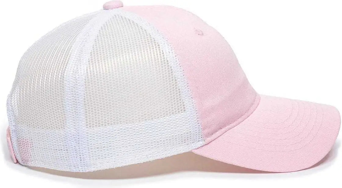 OC Sports FWT-130L Adjustable Mesh Back Cap - Pink White - Pink White / 6 7/8’’ - 7 1/2’’