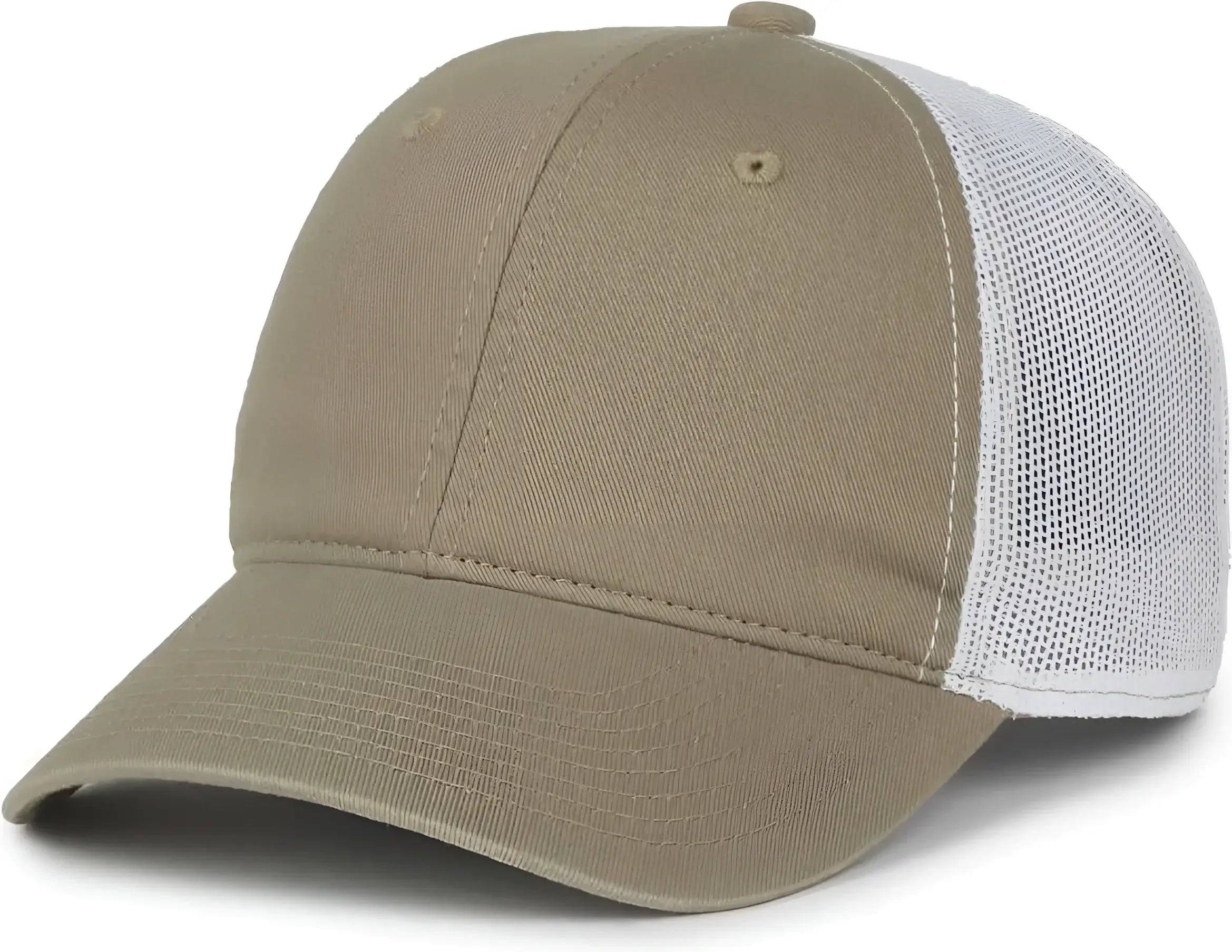 OC Sports FWT-130SB Garment Washed Snap Back Cap - Khaki White - White / OSFM