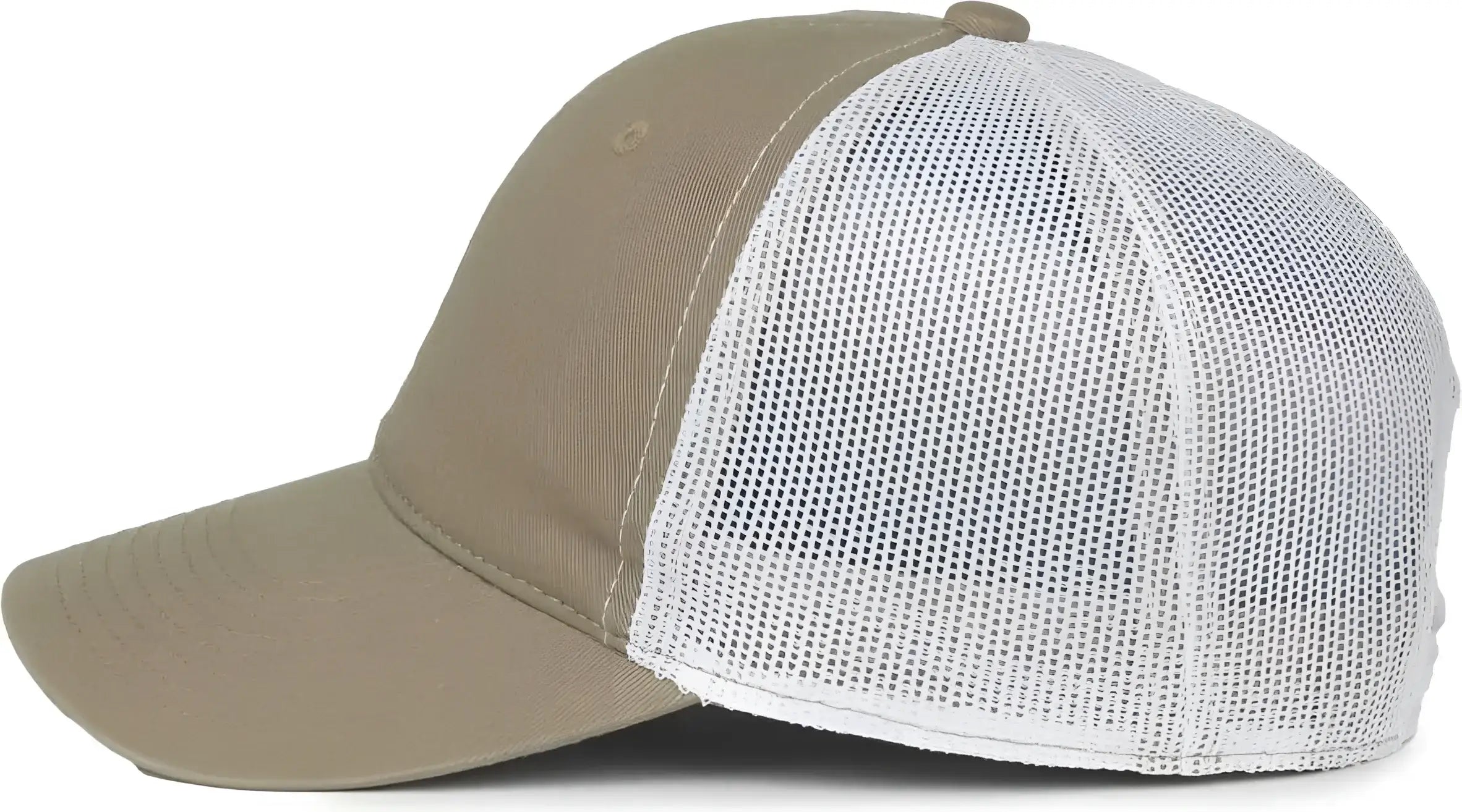 OC Sports FWT-130SB Garment Washed Snap Back Cap - Khaki White - White / OSFM