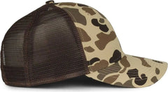 OC Sports GC-100M Generic Camo Mesh Back Cap -Vintage Waterfowl Brown - Brown / OSFM